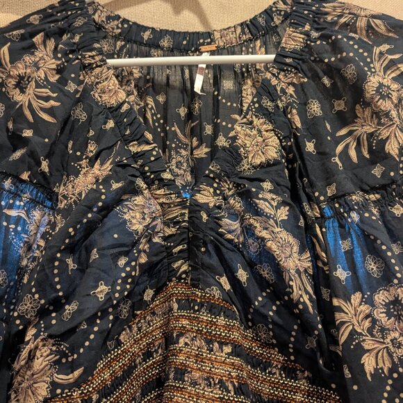 Free People Golden Hour Maxi Dress Cotton Floral Boho-Small - Picture 3 of 8